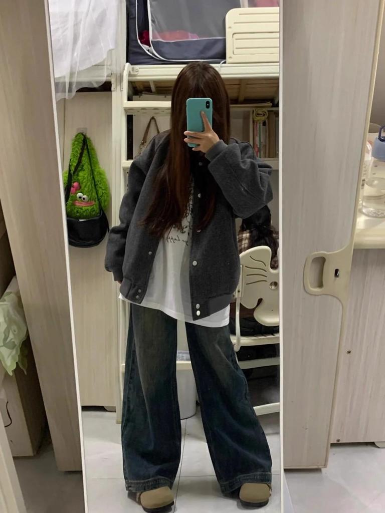 Women's American Retro Baseball Jacket - Autumn/Winter 2025, Korean Style, Loose, Casual, Versatile