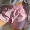 Women Summer Shorts Striped Print High Elastic Waist Retro Loose Above Knee Length Casual Sport Homewear Short Pants
