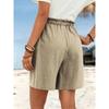Women's Spring Summer Linen Solid Color Shorts Casual Sports Women's Shorts Three-quarter Pants with Drawstring Shorts