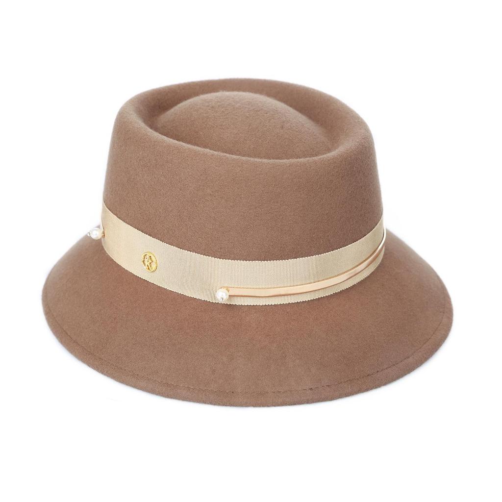 2025 Women's Elegant Autumn/Winter Wool Felt Top Hat - Stylish, Warm Travel & Shopping Bucket Hat