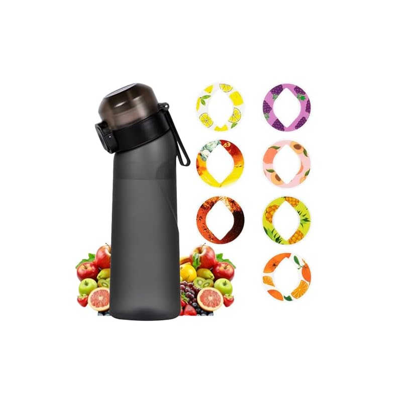 

Пляшка для води зі зміною смаку, Пляшка для ароматизованої води [Нова модель 2025], Пляшка для води з фруктовим ароматом, 650 мл, Спортивна пляшка для води без BPA, Фітнес