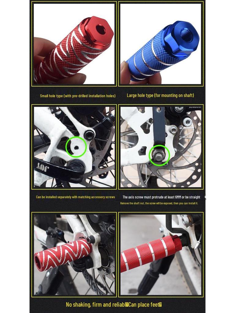 Universal Bicycle Rear Footpegs & Seat Pedals with Rocket Launcher Design