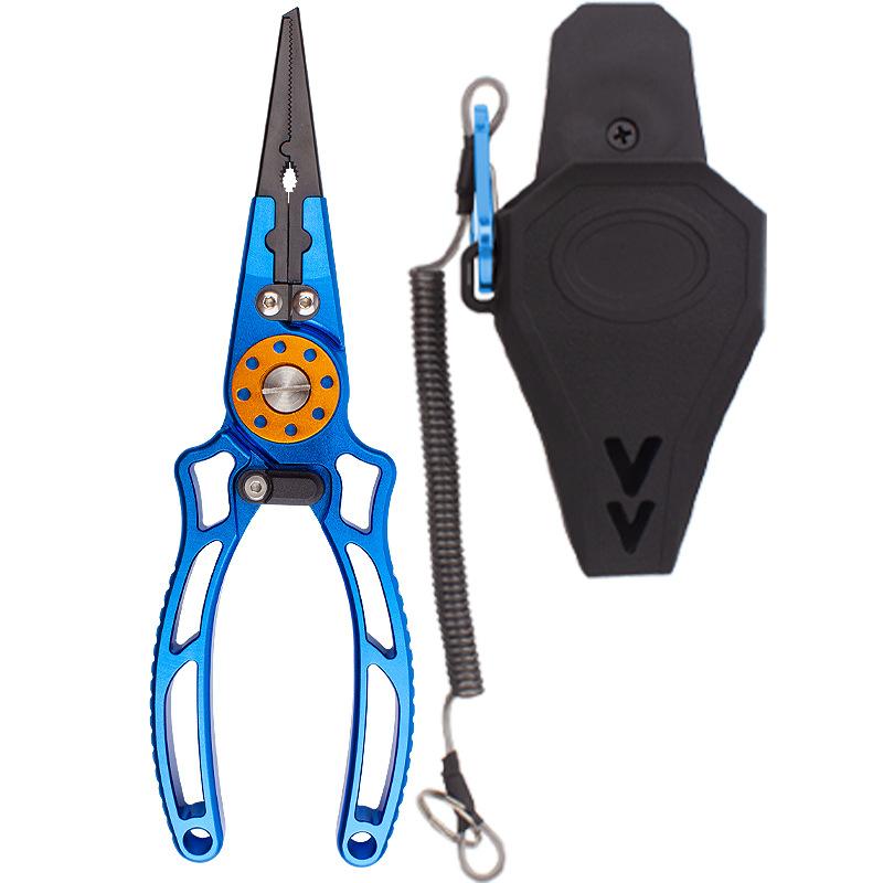 Multifunctional Fishing Pliers Aluminum Alloy Fishing Scissors Line Cutting Machine Fish Control Tool Portable Easy Storage Pliers Sleeve