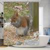 Adorable Squirrel Print Shower Curtain Perfect for Nature Lovers