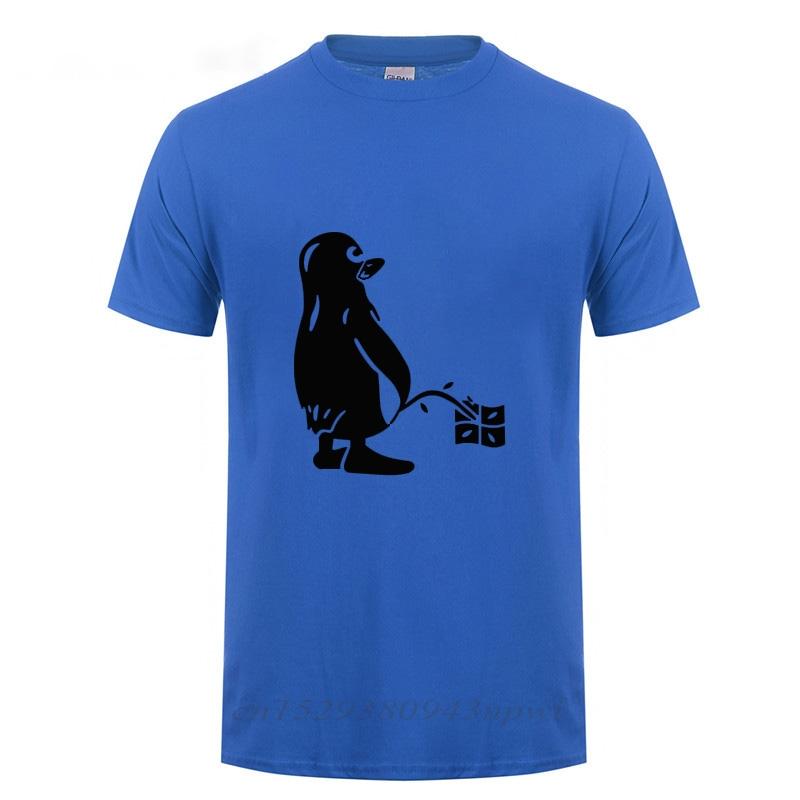 PENGUIN LINUX UBUNTU OZF T Shirt Men Streetwear Casual Loose Short Sleeve Round Neck Cotton Funny Tshirt Summer Tops Tee Tshirt