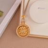 Rotatable Diamond-Inlaid Sand Gold Compass Pendant Necklace