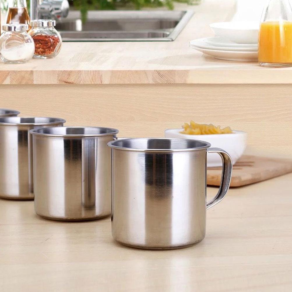 Coffee Mugs with Handles Children's Stainless Steel Water Cup Espresso Cups Campfire