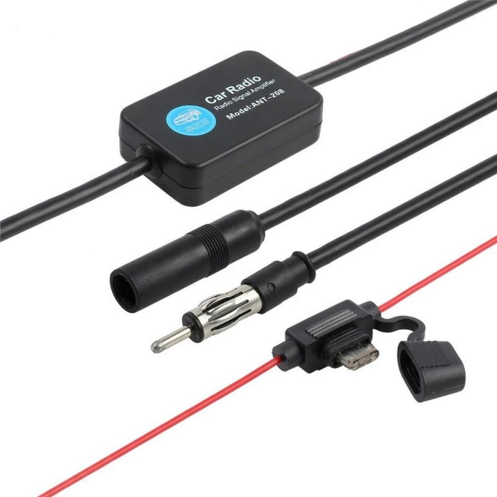 Heavy-Duty 12V FM/AM Radio Antenna Booster - 80-108MHz Signal Amplifier for Car, Marine, Auto Use