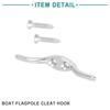 ACROPIX Rope Boat Deck Flag Pole Cleat Hooks 316 Stainless Steel with 4 Mounting Screws 51mm Silver Tone 2pcs