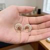 Fashion Imitation Pearl Hoop Earrings for Women Girls Luxury Design Hollow Flower Basket Earrings Party Jewelry Wholesale
