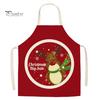 Waterproof Oil Proof Grill Apron Christmas Apron, Santa Claus/Elk/Gingerbread Man/Snowman Print Cooking Bib, Theme Baking Uniform Non-woven