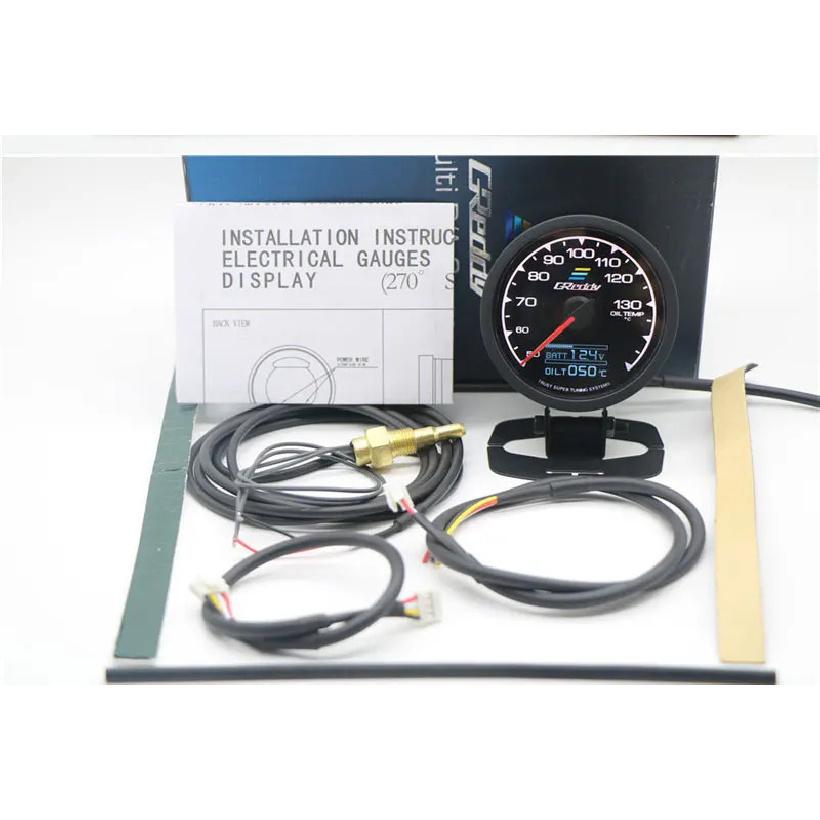 62mm Greddi Gauge 7 Colors  LCD Digital Display Turbo Boost Water Temp Oil Temp Oil Pressure Fuel Pressure Racing Meter OIL TEMP