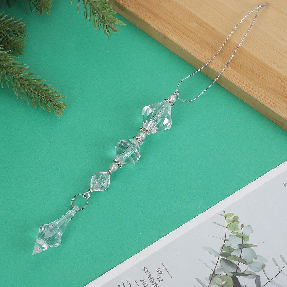 Light Luxury Alien Crystal String Christmas Pendant Transparent Acrylic Hanging Window Party Decoration Model 8765
