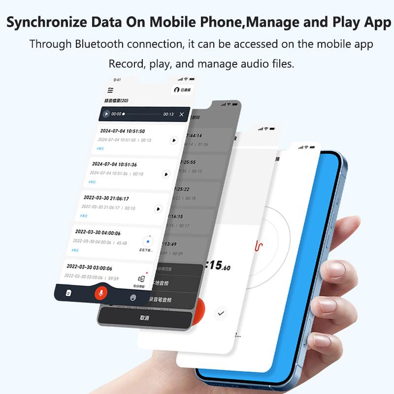 128GB Magnetic Digital Voice Recorder Portable Voice Activated Sound Dictaphone Record Device for IOS Android Meeting Interview