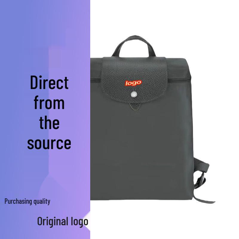 French Dragon Inlay Waterproof Nylon Backpack with Phone and ID Pocket - Women's Casual Street Style