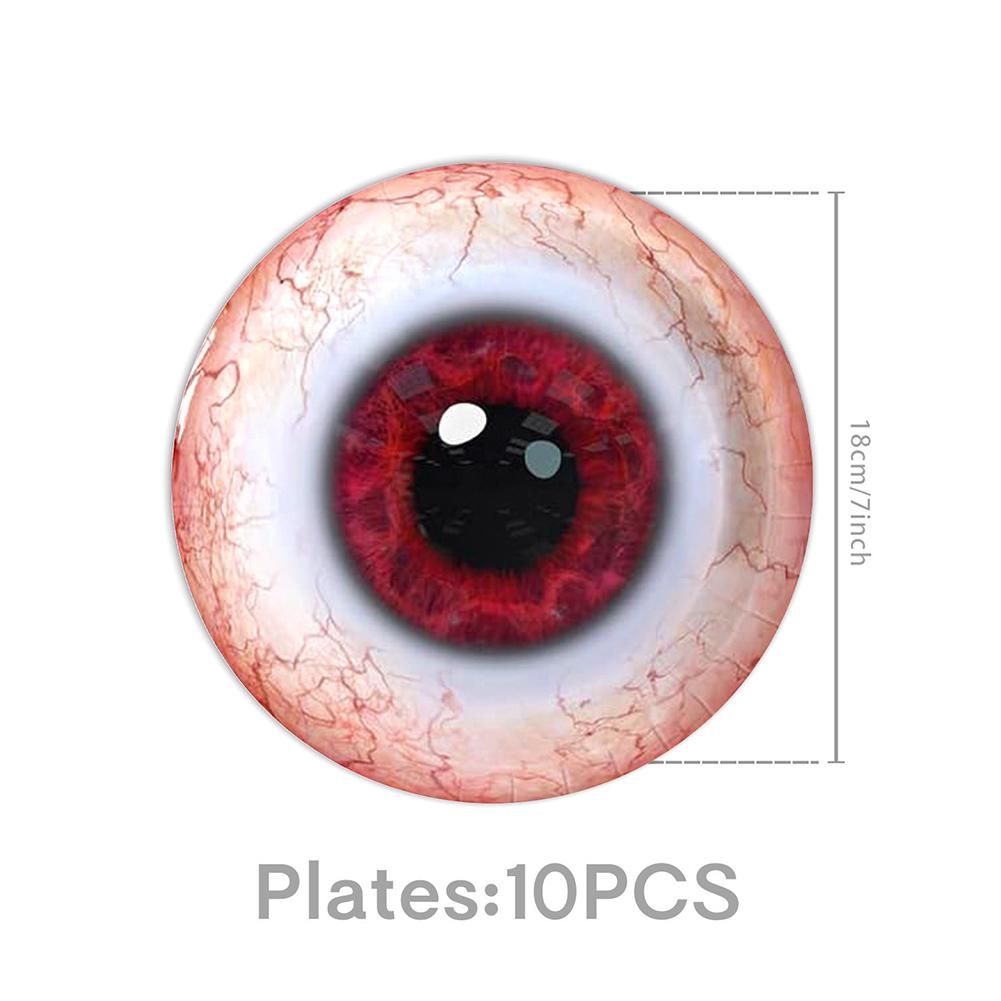 

Halloween Eyeball Theme Party Supplies Set Scary Disposable Tableware Kit Plates/Napkins/Banner/Tablecloth Decor All-in-One Pack 7 inch Plate 10pcs