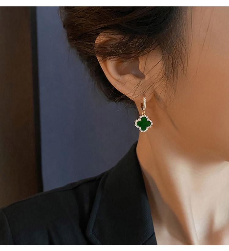 Green Clover Earrings for Women