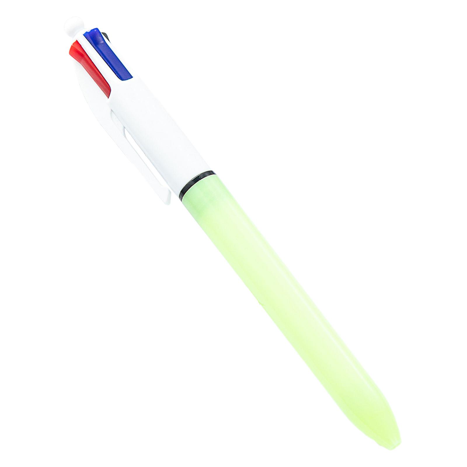 

4-в-1 выдвижные шариковые ручки 4-цветные ручки-переноски Разноцветные ручки Офисные школьные принадлежности для плавного письма светло-зеленый