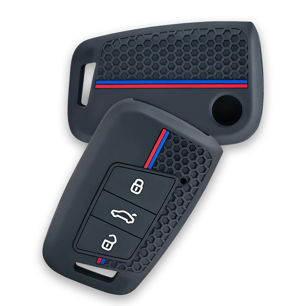 Silicone Car Remote Key Cover For Volkswagen VW Magotan Passat B8 For Skoda Superb A7 Protected Shell Fob Accessories Keychain