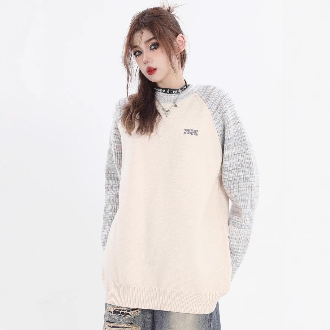 

Men s Autumn/Winter Korean-Japanese Style Loose Knit Sweater XL синій