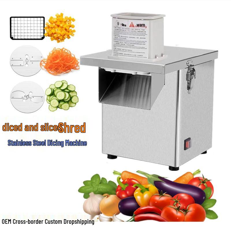 Multi-functional Electric Vegetable Cutter & Dicer with Stainless Steel Blades