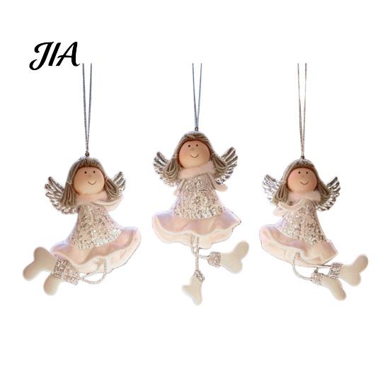 Handmade Fabric Doll Pendants Christmas Angel Hanging Ornaments, Cute Plush Pendant, Xmas Tree Decorative Small Festive Window Decorations Ornaments