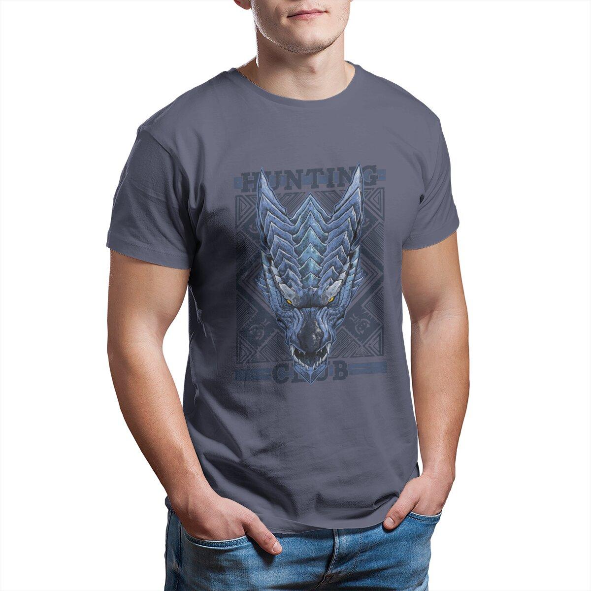 

Monster Hunter World Hunting Club Werewolf Wyvern T Shirts RPG Game Pure Cotton printed Clothing Cool Summer T-Shirts 4XL