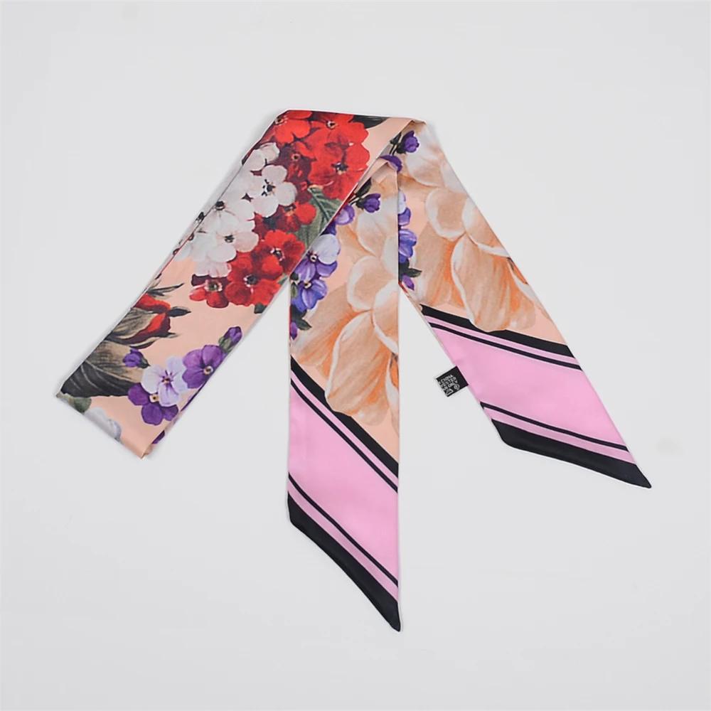 Summer scarf hairband for women with versatile kidnapping long streamers elegant fashionable narrow strips tied with small scarf
