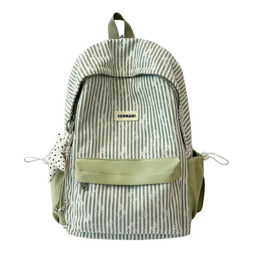 Schoolbag new striped spring outing high value soft girl cute middle school student backpack small fresh backpack