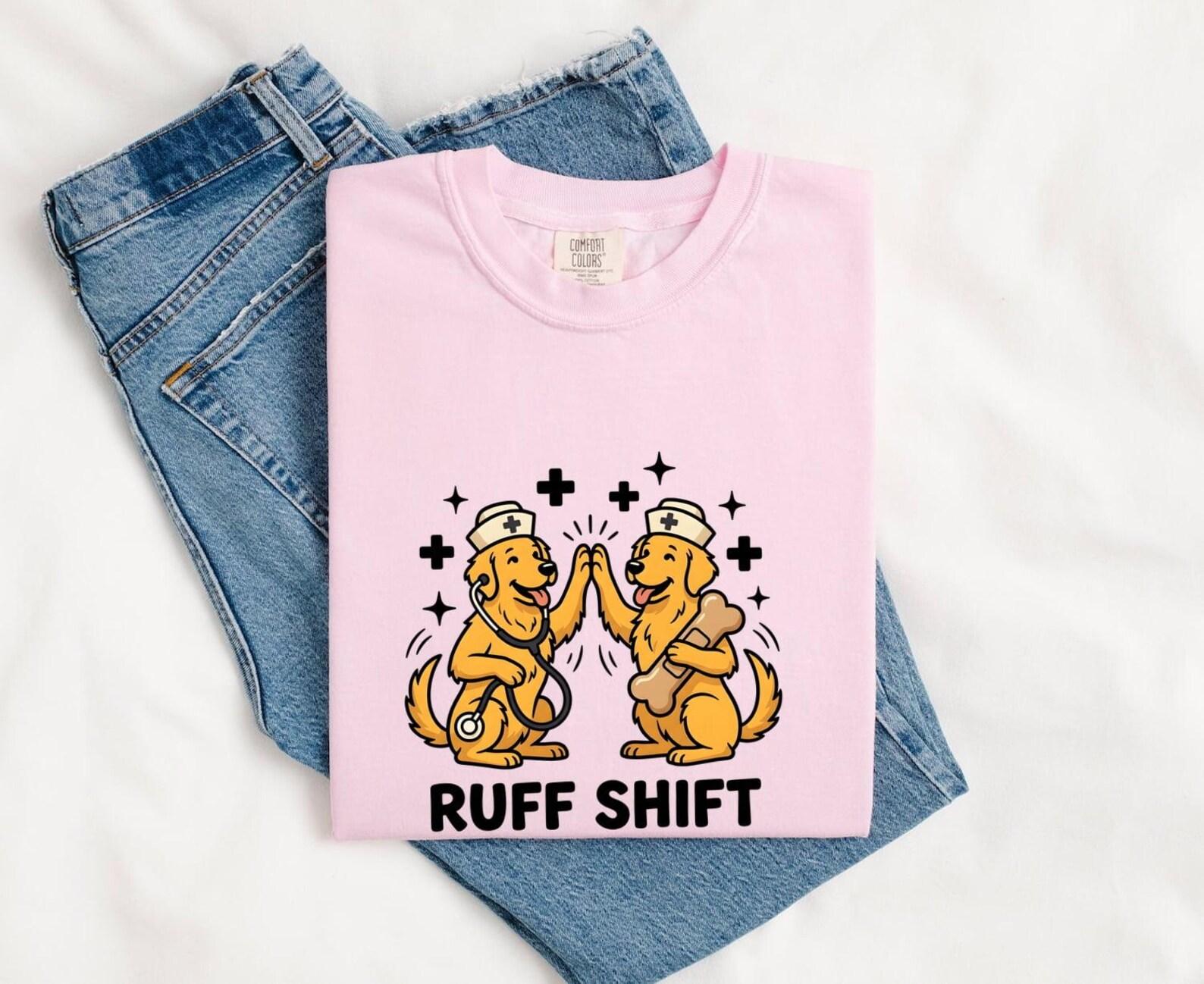 Medical Dogs Shirt Nurses Puppy Gift Women Hand Drawn Tee Therapy Dogs T-Shirt Nursing Enthusiast Illustrated Dog Graphic Tshirt Lively 3XL