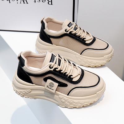 Fashion Women's Casual Shoes Breathable Mesh Clunky Sneakers Lady Thick Sole Heighten Shoes