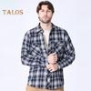 Pánská košile Dlouhý rukáv Kostkovaná klopa Top Volný střih Ležérní flanelový kabát na jaro Podzim Office Party Dovolená Domov Datum