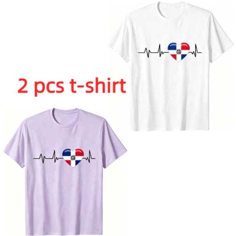 Fun ECG Lines Pattern Print Men's T-shirt Summer Men's and Women's Casual Fashion Tops Men's Short Sleeve T-shirt Oversize Clothing