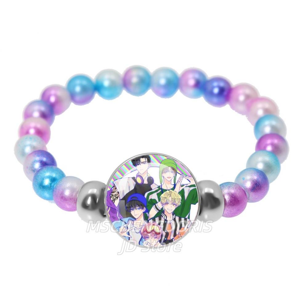 Tamon-kun Ima Docchi Anime Bracelet Fukuhara Tamon Anime Glass Cabochon Handmade Colorful Beads Bracelet Jewelry Charm Fans Gift
