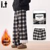 :CHOCOOLATEit Men's Fleece-Lined Loose Straight-Leg Casual Pants