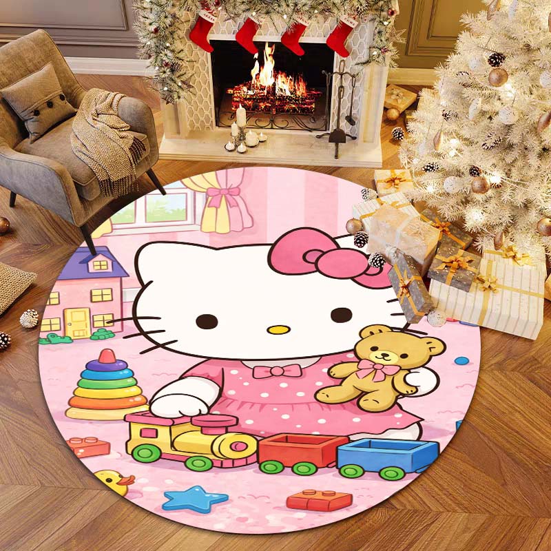

Available in 5 sizes, these cute Hello Kitty printed round rugs are suitable for decorating living rooms, bedrooms, tables, 80cm