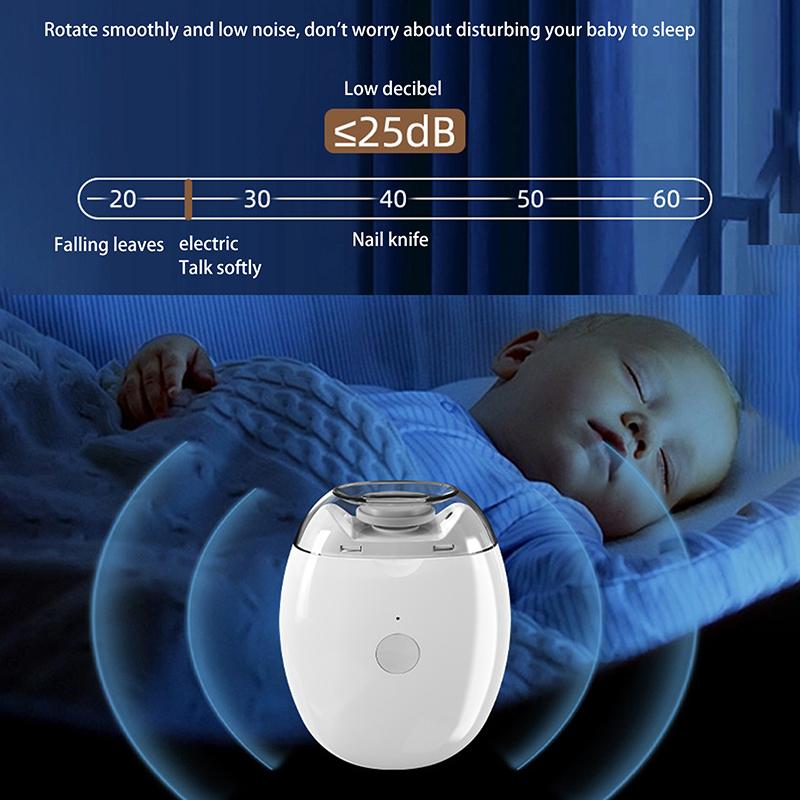 Automatischer Elektrischer Nagelschleifer Mit Nachtlichtfunktion USB C Wiederaufladbar Sicher Für Babys Und Kinder