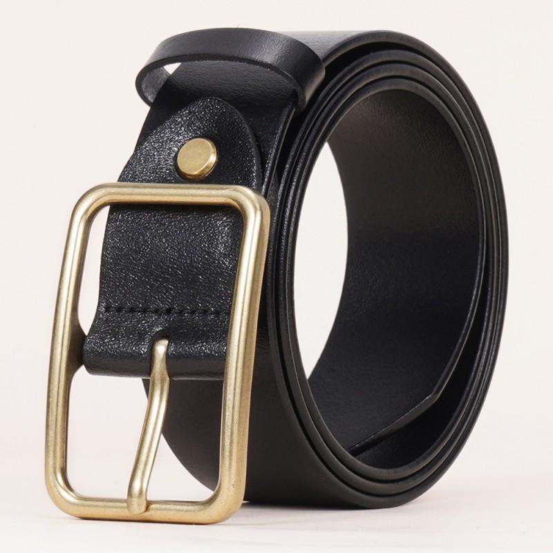 Womens Genuine Leather Belt With Pin Buckle Slim Fit Waist Cincher Jeans Casual Pants Vintage Minimalist Style
