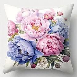 Flowers, Butterflies, Birds Throw Pillow Covers With Digital Printing Of Short Plush Fabric Car-Shaped Sofa Cushion Home Decor