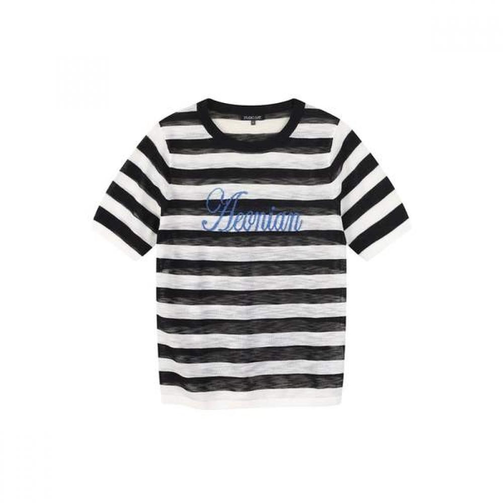 

Lap Color Stripe Knit As2kh561 BK (black)/FF