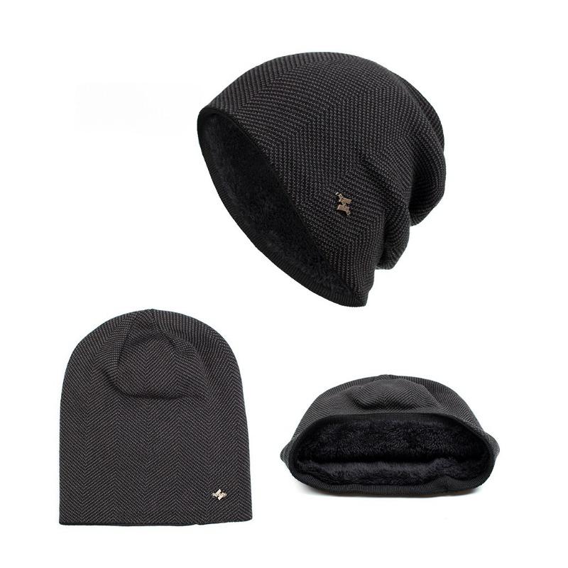 Cappello Caldo Invernale da Uomo Cappelli Casual Lavorati a Maglia per Adulti da Uomo Cappellino Monocolore da Esterno di Marca