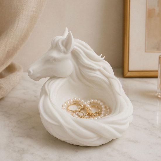 3D Horse Storage Bowl, Jewelry Tray, Trinket Dish, Desktop Storage Container for Keys Rings Earrings Bracelets Sundries