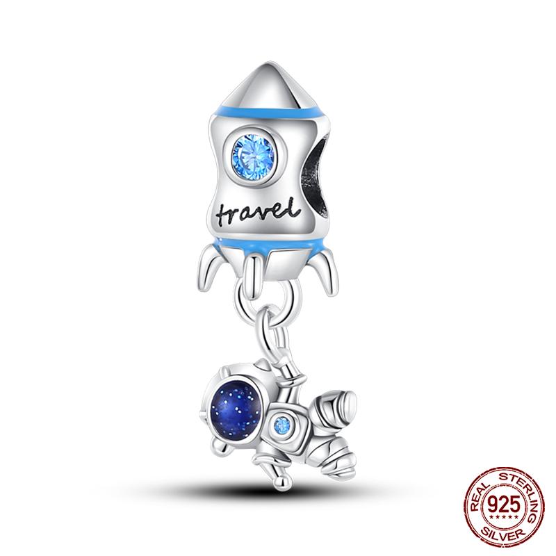 Fashion Copper Astronaut Space Series Charms Beads Fit Qikaola Original Bracelets Diy Anniversary Jewelry