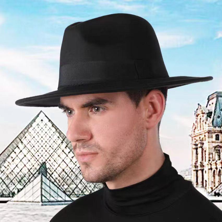 Autumn Winter Big Size Woolen Fedoras Gentleman Big Head Formal Hat Large Size Jazz Wide Brim Panama Felt Top Hat 58cm 60cm 62cm