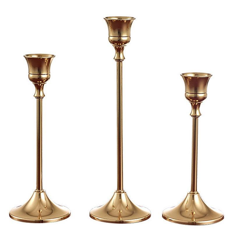 1/3PCS Metal Taper Candle Holders Modern Decorative Centerpiece Candlestick Holders for Table Mantel Wedding Housewarming Gift