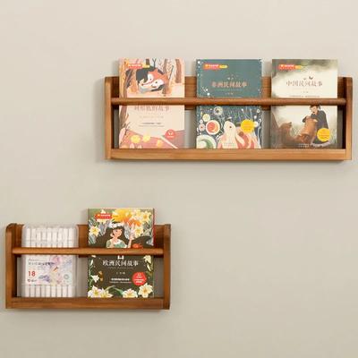 Creative Solid Wood Wall Bookshelf Free Punch Shelf Picture Bookshelf Children's Bedroom Living Room Wall Bookshelf