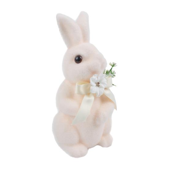 Bunny Ornament Easter Decoration with Artificial Moss Resin Core Waterproof UV-Resistant Outdoor Spring Centerpiece Decor