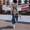 2024 Herbst Damen High Waist Retro Denim Fishtail Rock
