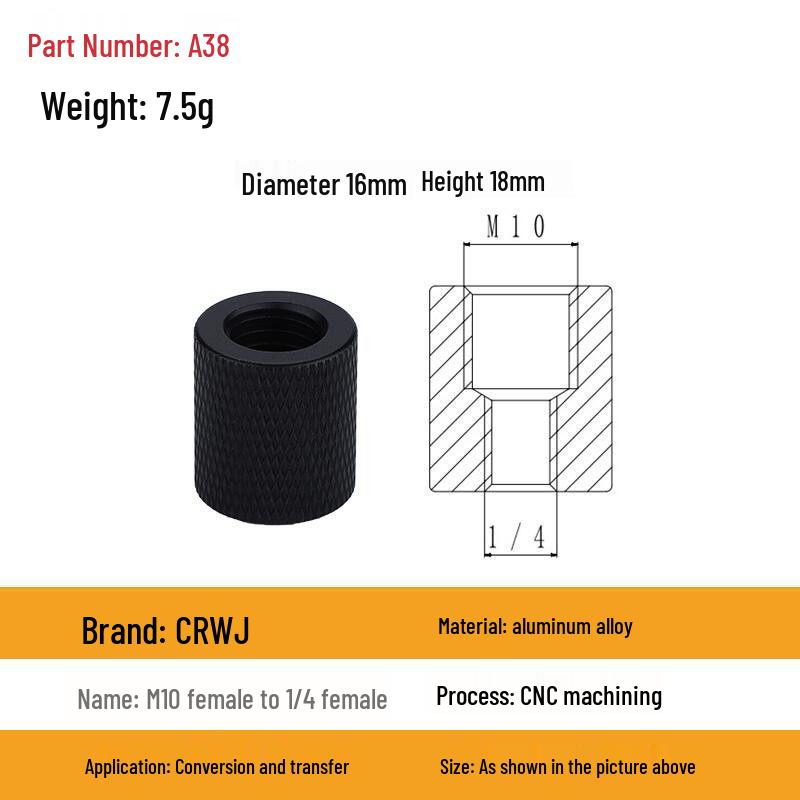 1/4 to 3/8 M4 M5 M6 M8 Screw Adapter for Tripod, Pan/Tilt Camera, Hot Shoe Mount & Light Stand