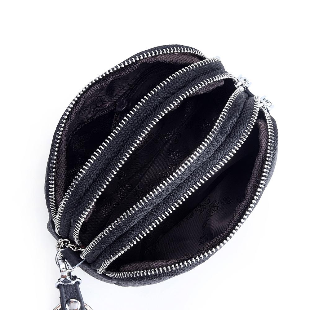 Genuine Leather Women Wallet Cowhide Zipper Coin Purse For Ladies Wristlet Wallets Money Pocket Clutch Small Bag Bolsa